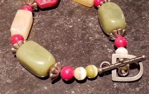 🔥.JADE & CORAL Braclet 925